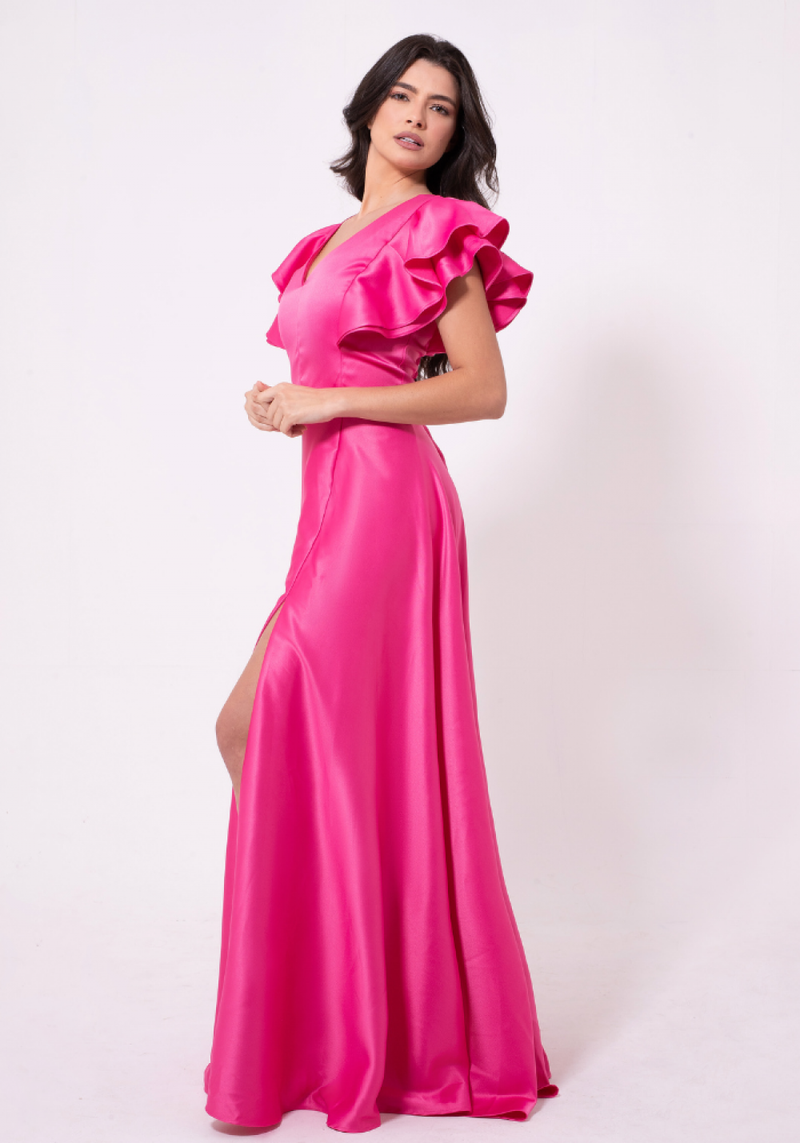 Vestido de Festa Longo Pink