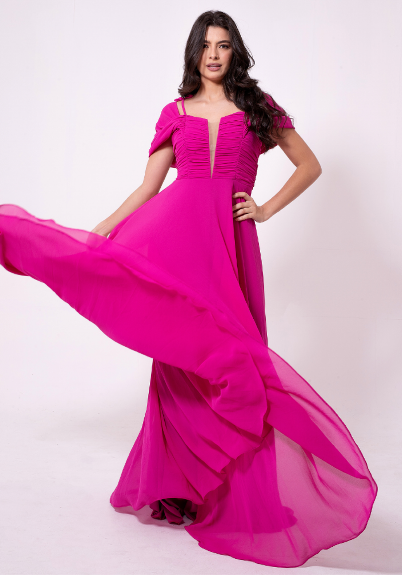 Vestido de Festa Musseline Pink