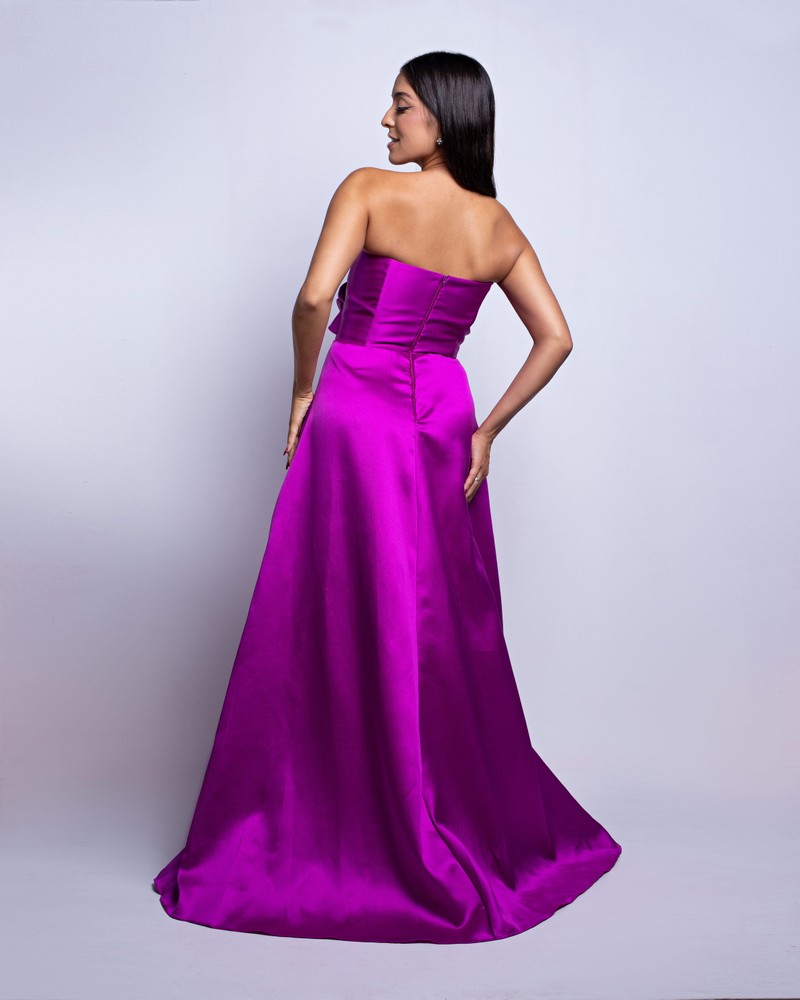 Vestido de Festa Longo Fucsia Ladybe 