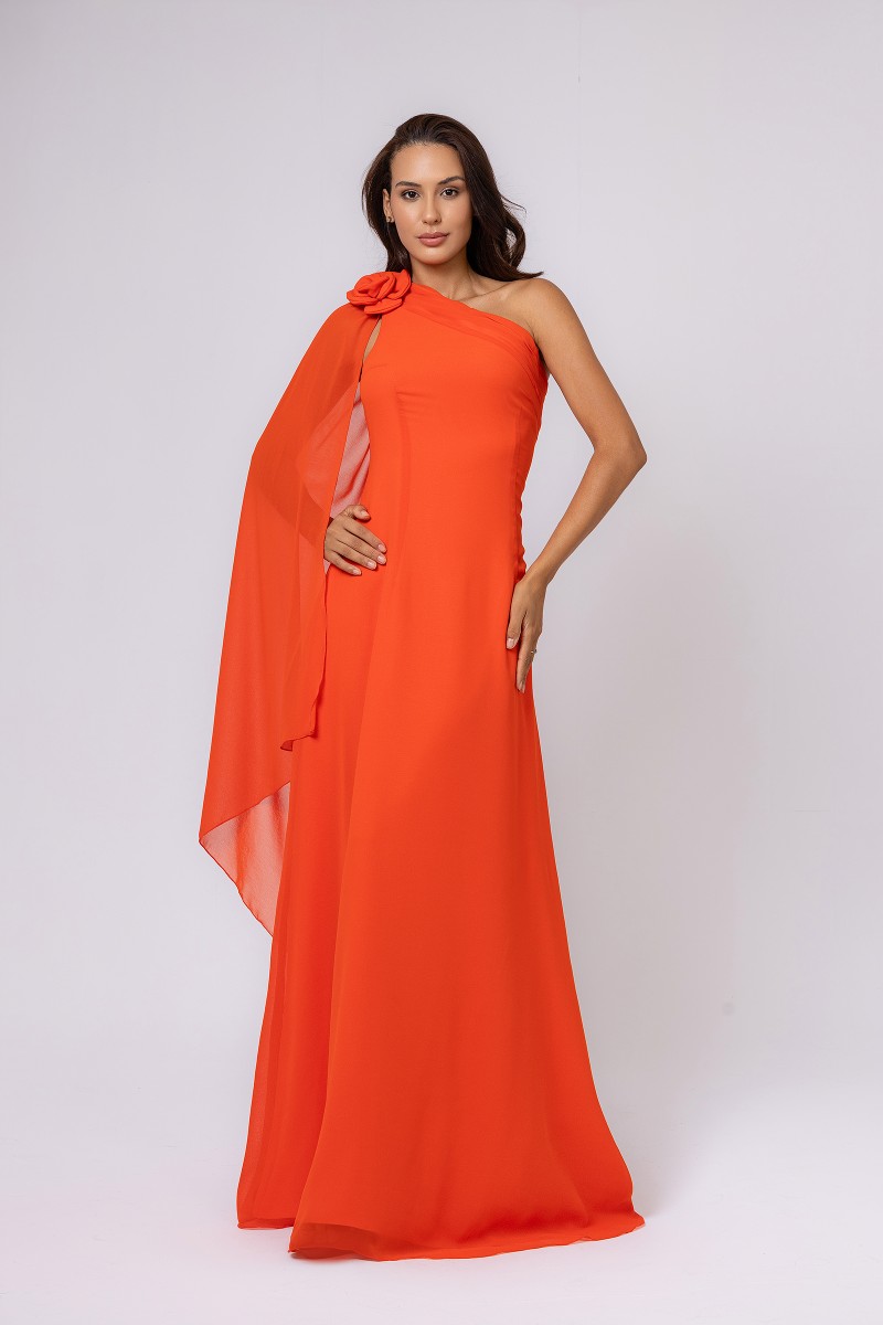 Vestido de Festa Laranja Renascença