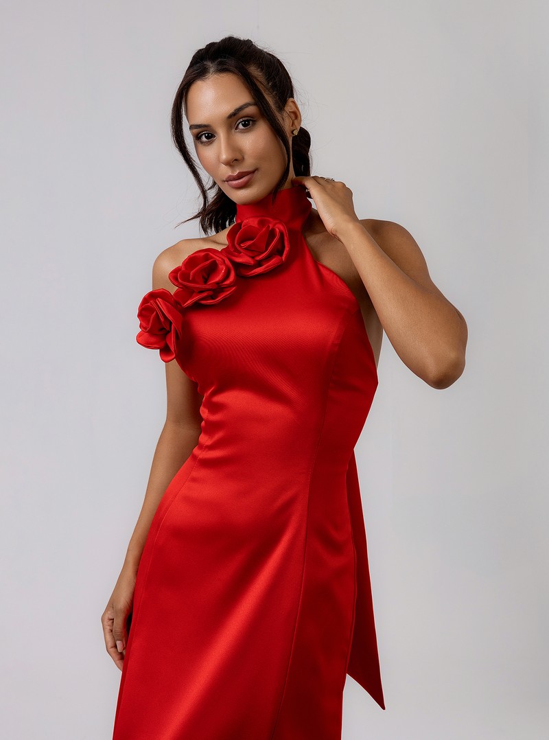 Vestido de Festa Vermelho Jardim dos Sonhos