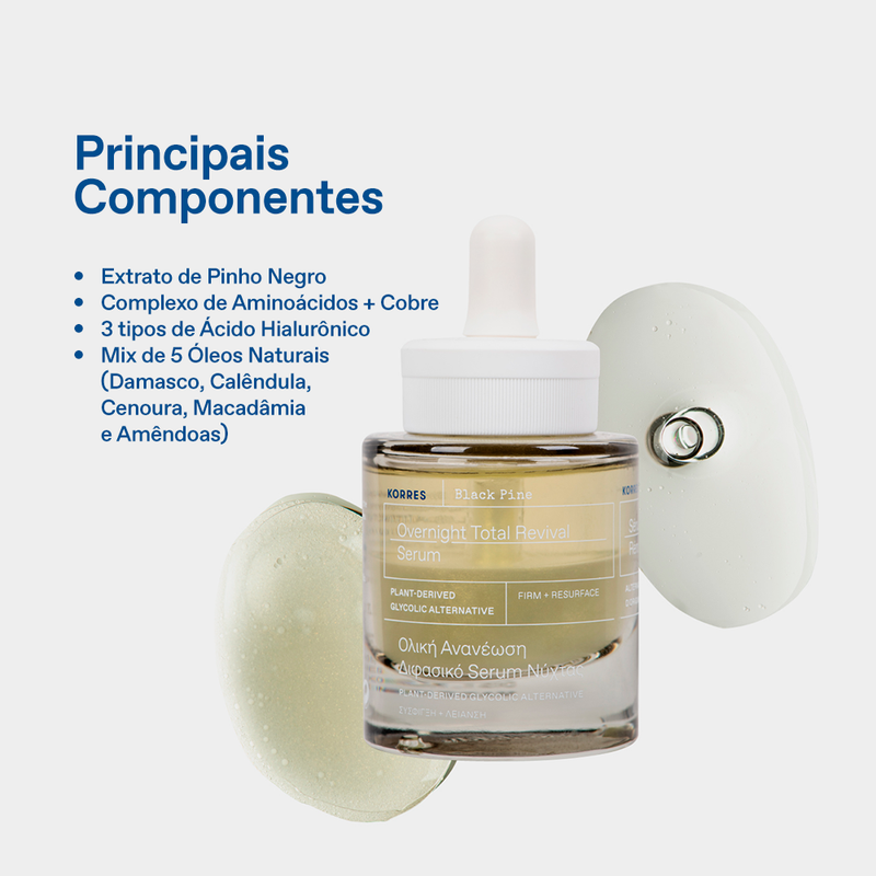 Black Pine Sérum Bifásico Noturno Renovação Total Anti-idade Korres 30ml