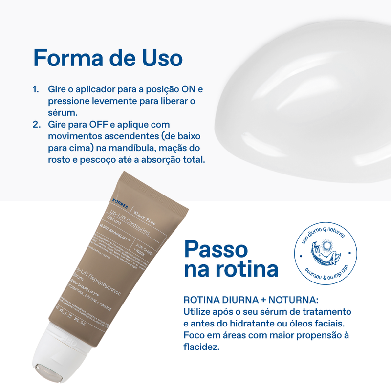 Black Pine Sérum Roll-on Para Contorno Facial E Pescoço Anti-idade Korres 40ml