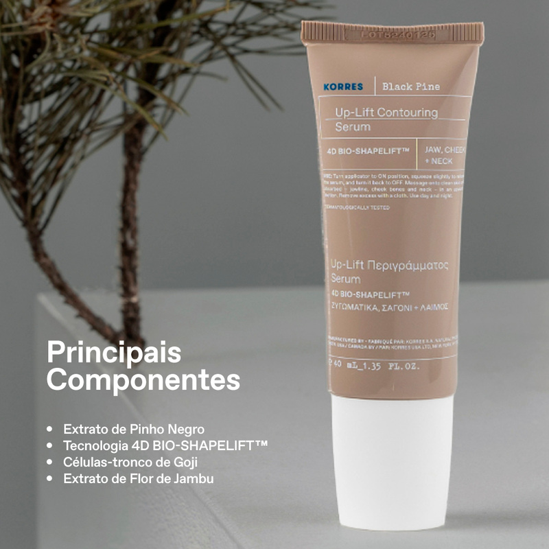 Black Pine Sérum Roll-on Para Contorno Facial E Pescoço Anti-idade Korres 40ml