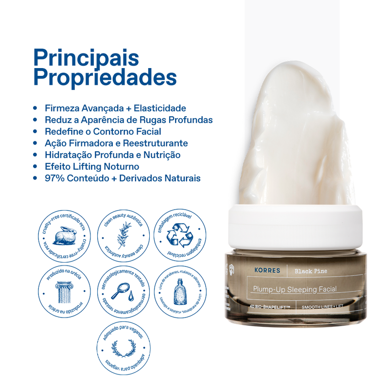 Black Pine Creme Facial Noturno Firmador Anti-idade