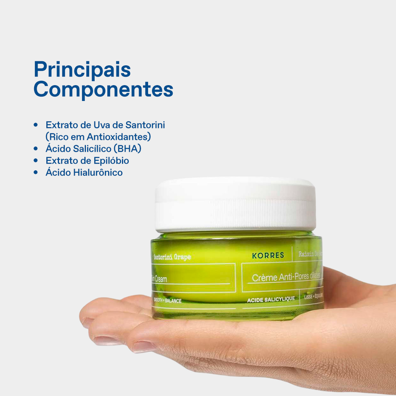 Creme Refinador de Poros Santorini Grape Korres 40ml