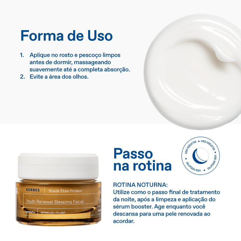 Black Pine Primus Creme Facial Noturno Anti-idade Revitalizador Korres 40ml