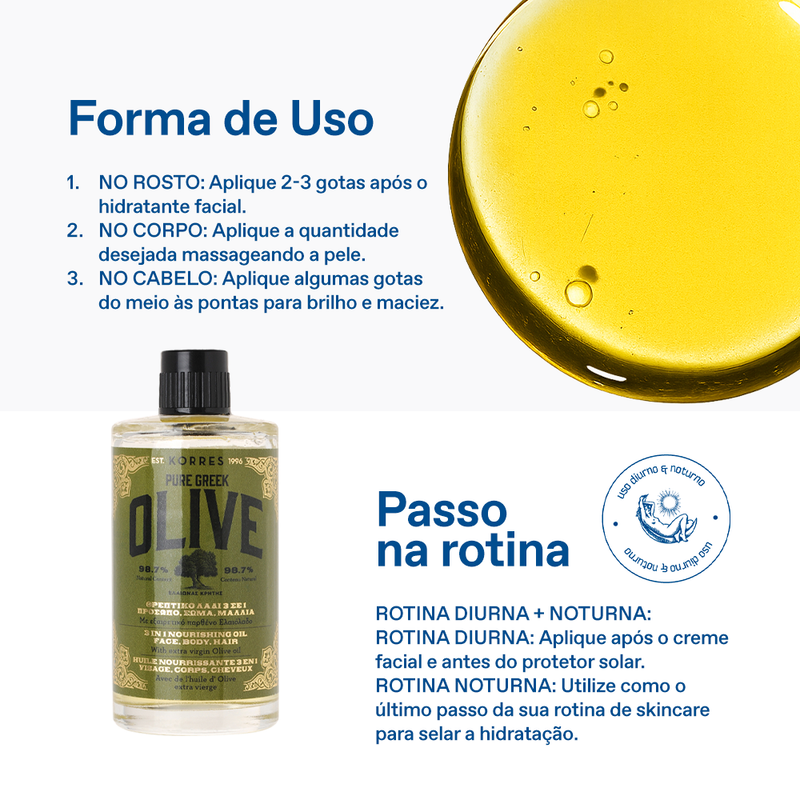 Greek Olive Óleo Nutritivo 3 em 1 Korres 100ml