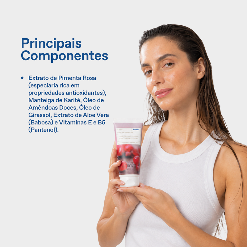 Creme Hidratante Desodorante Corporal Pimenta Rosa 200ml