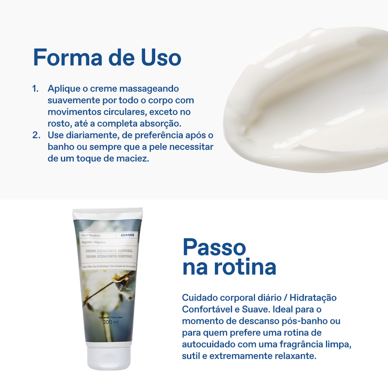 Creme Hidratante Deo Corporal Algodão
