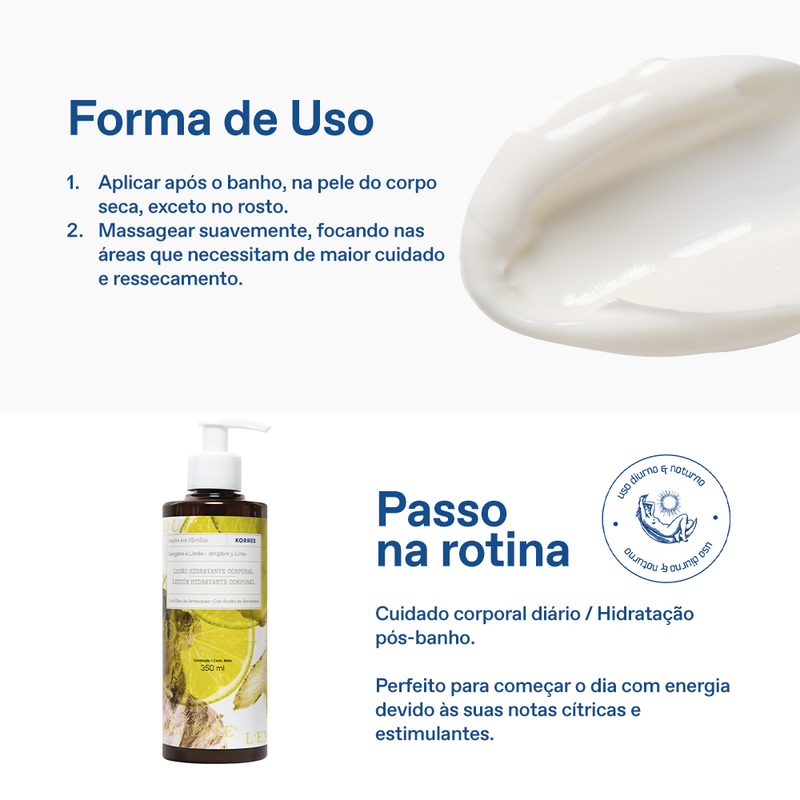Loção Hidratante Deo Corporal Gengibre e Limão