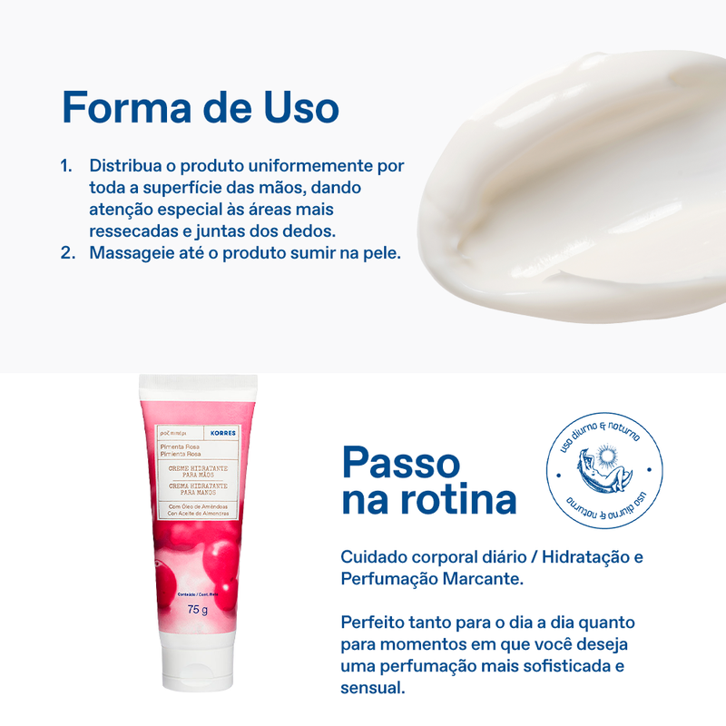 Creme Hidratante Deo para Mãos Pimenta Rosa 75g