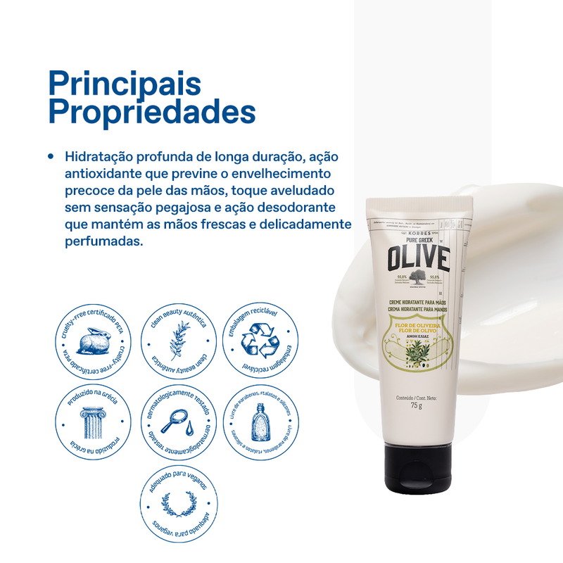 Creme Hidratante Deo para Mãos Flor de Oliveira 75g