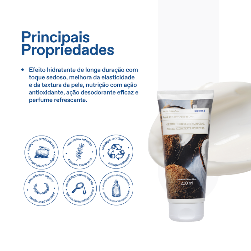 Creme Hidratante Deo Corporal Água de Coco