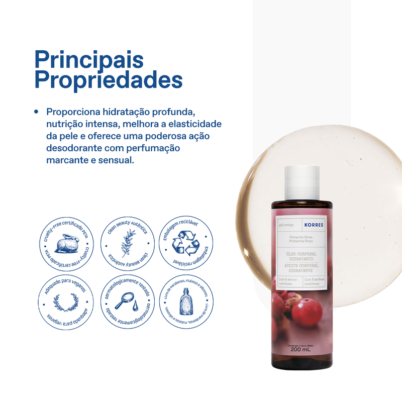 Óleo Deo Corporal de Banho Pimenta Rosa