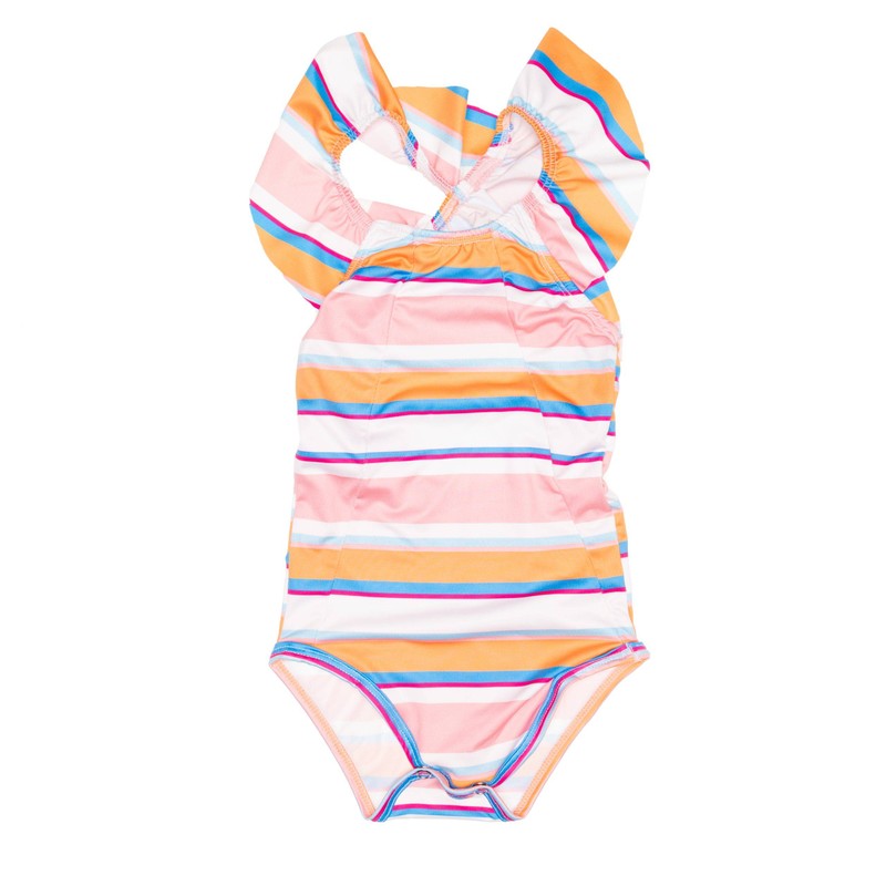 Maiô Alça Drap Stripes Rosa