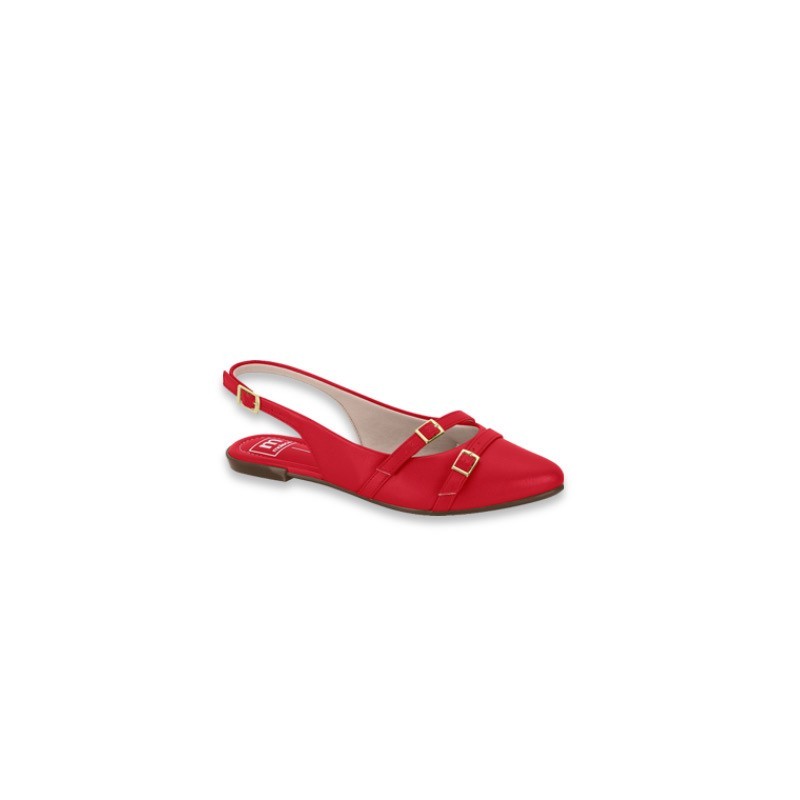 Slingback fivela Moleca Vermelho