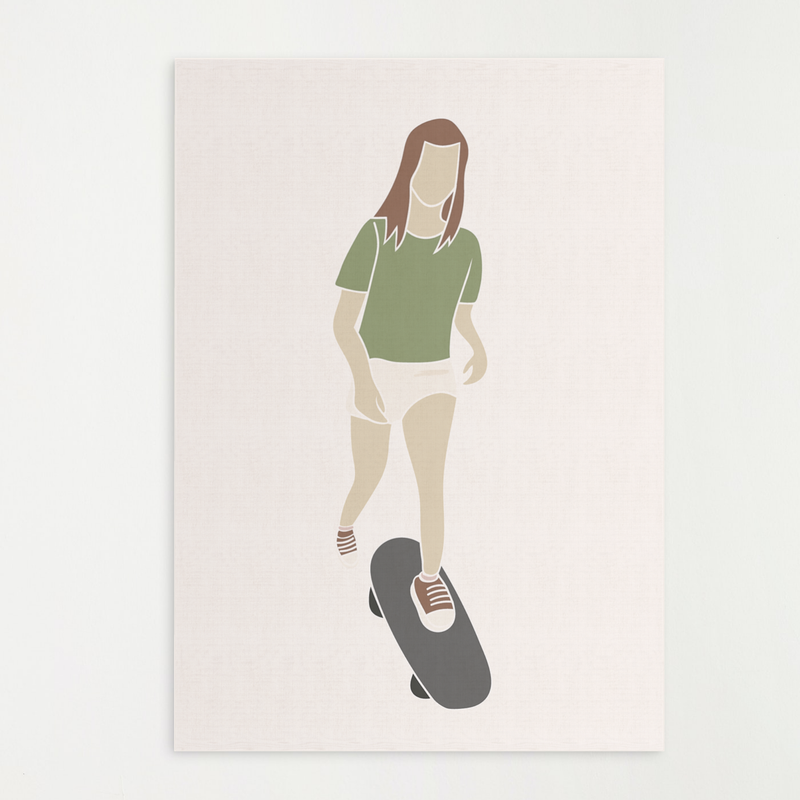 Poster california skatista vermelho