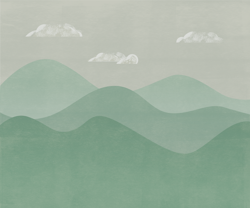 Painel adesivo montanhas com nuvens - park collection