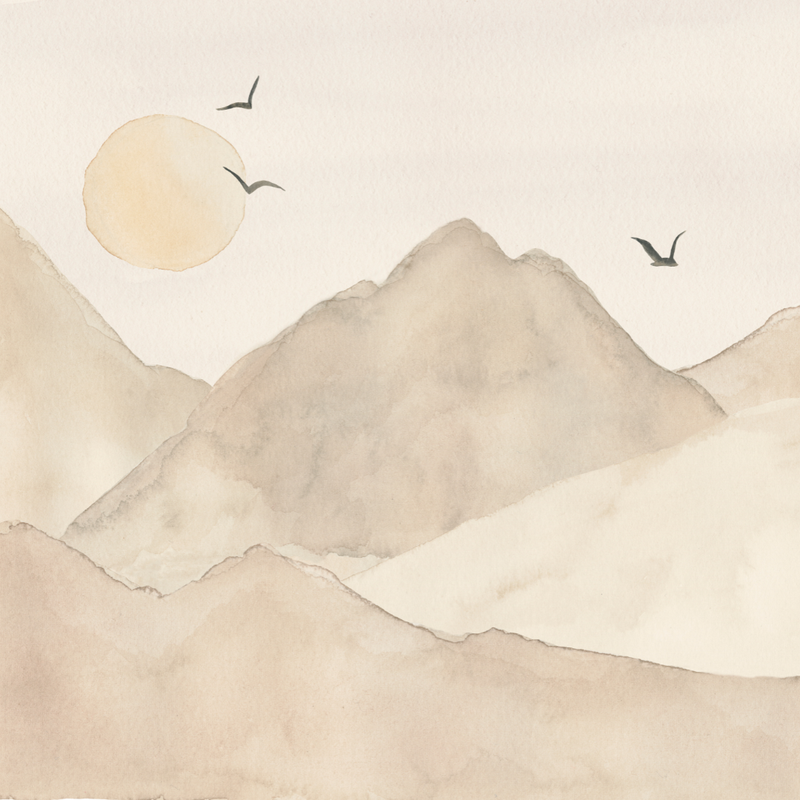 Painel aquarelado montanhas t.design (2 cores)