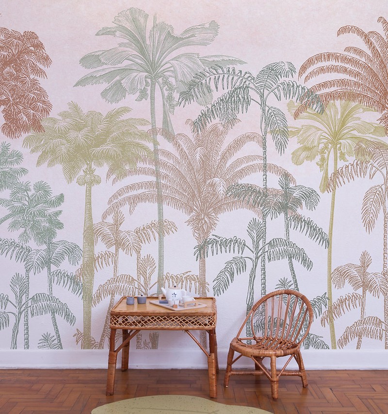 Painel de parede sketch tropical terroso t.design