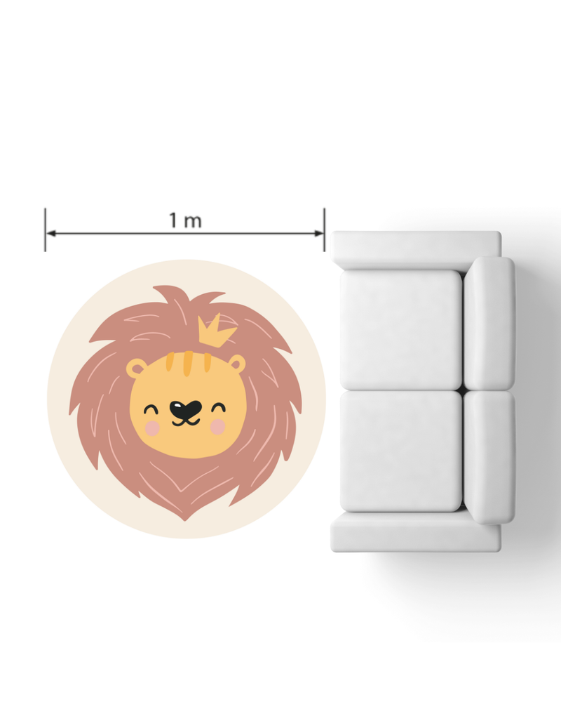 Playmat redondo leão marrom