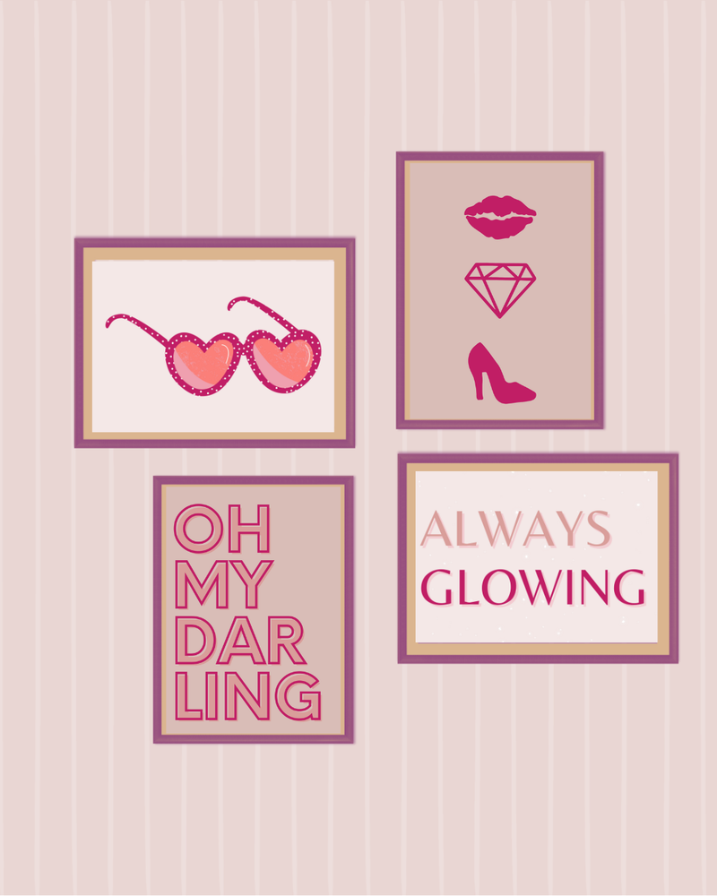 Kit com 4 posters darling + glowing 
