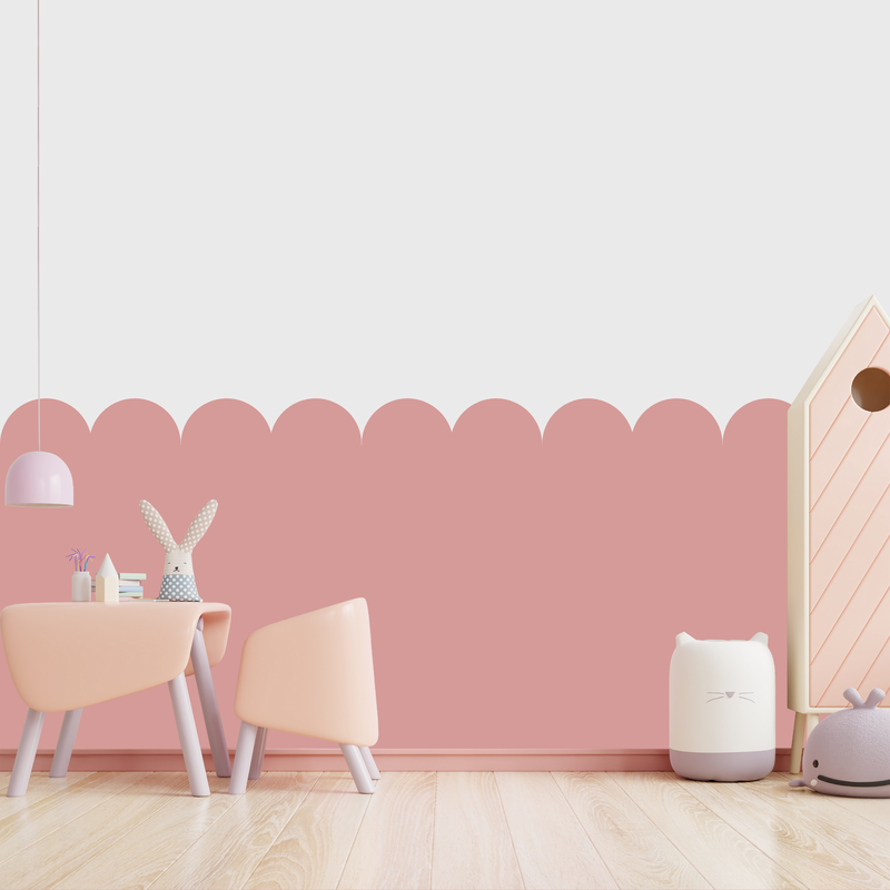 Papel de parede barrado blush rosa forte 