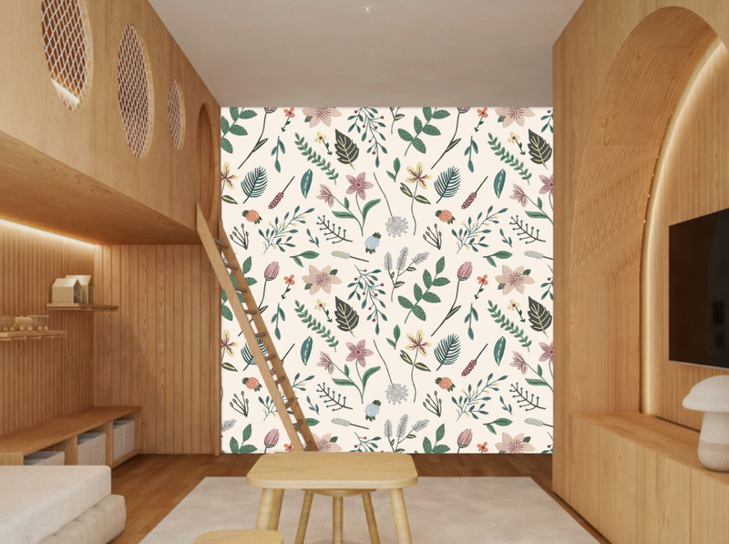 Papel de parede floral liberty edamami - 100% celulose