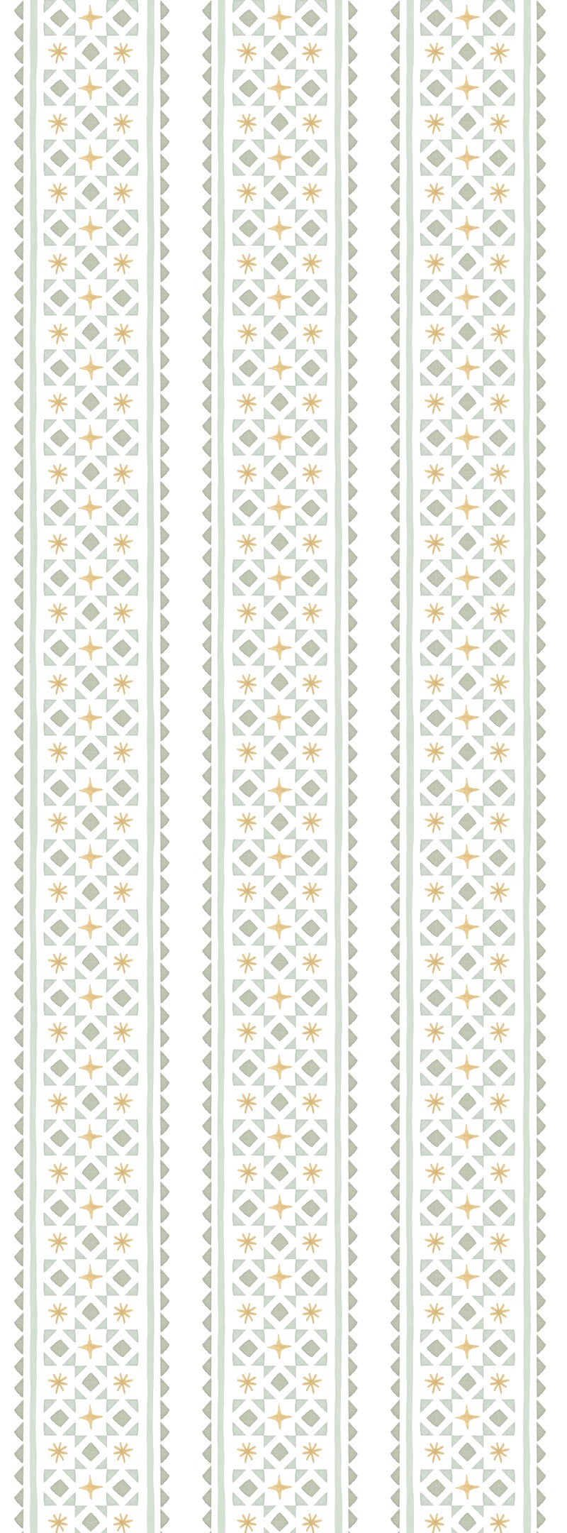 Papel de parede gravataria e asteriscos (verde e amarelo) T.Design - 100% celulose