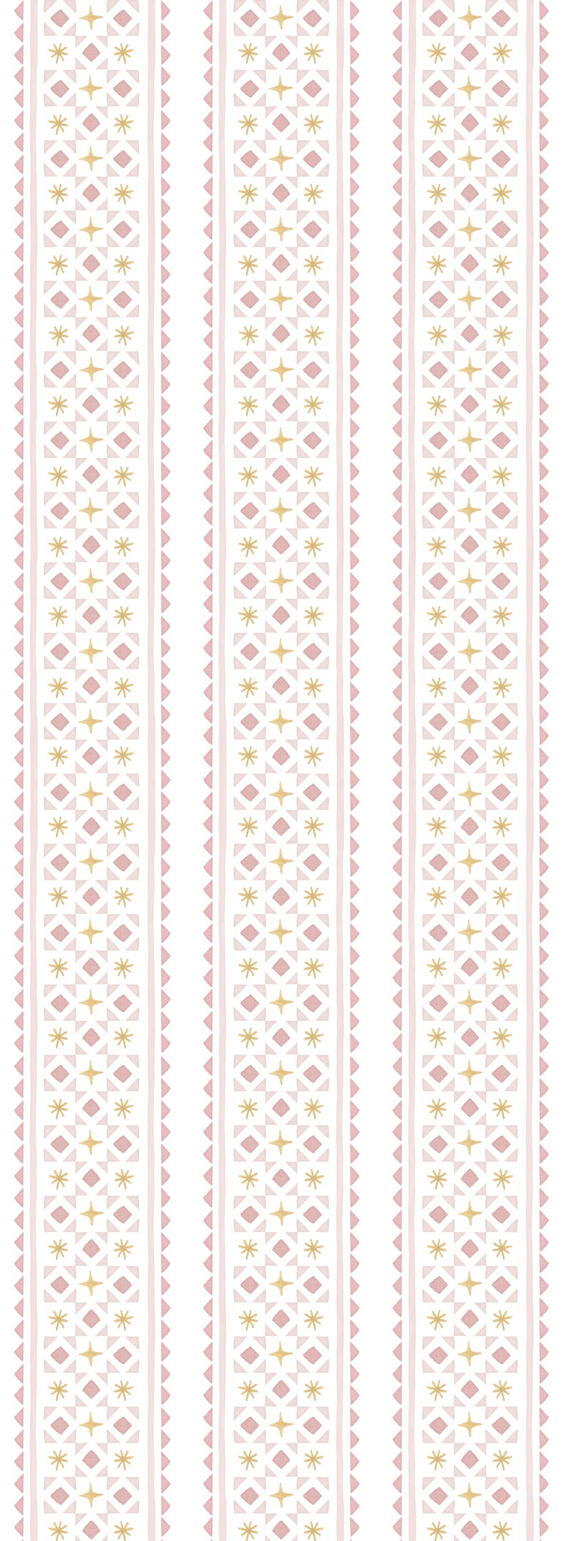 Papel de parede gravataria e asteriscos (rosa e amarelo) T.Design - 100% celulose