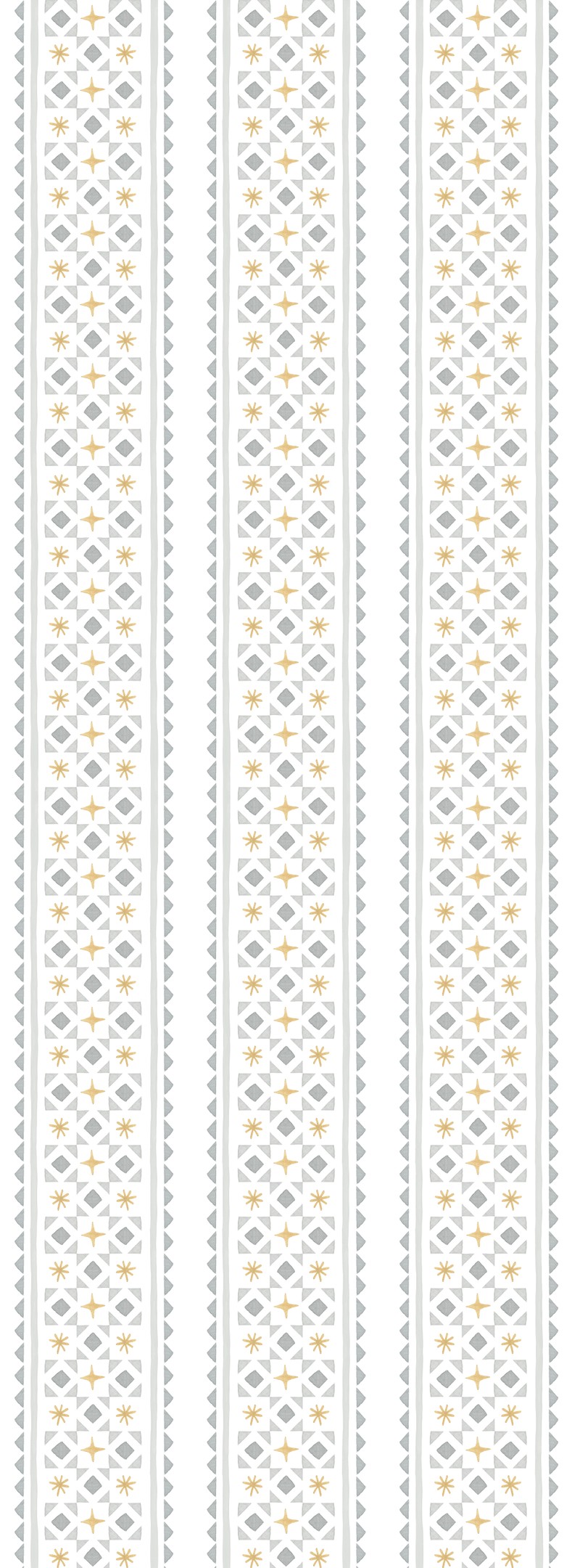Papel de parede gravataria e asteriscos (cinza e amarelo) T.Design - 100% celulose