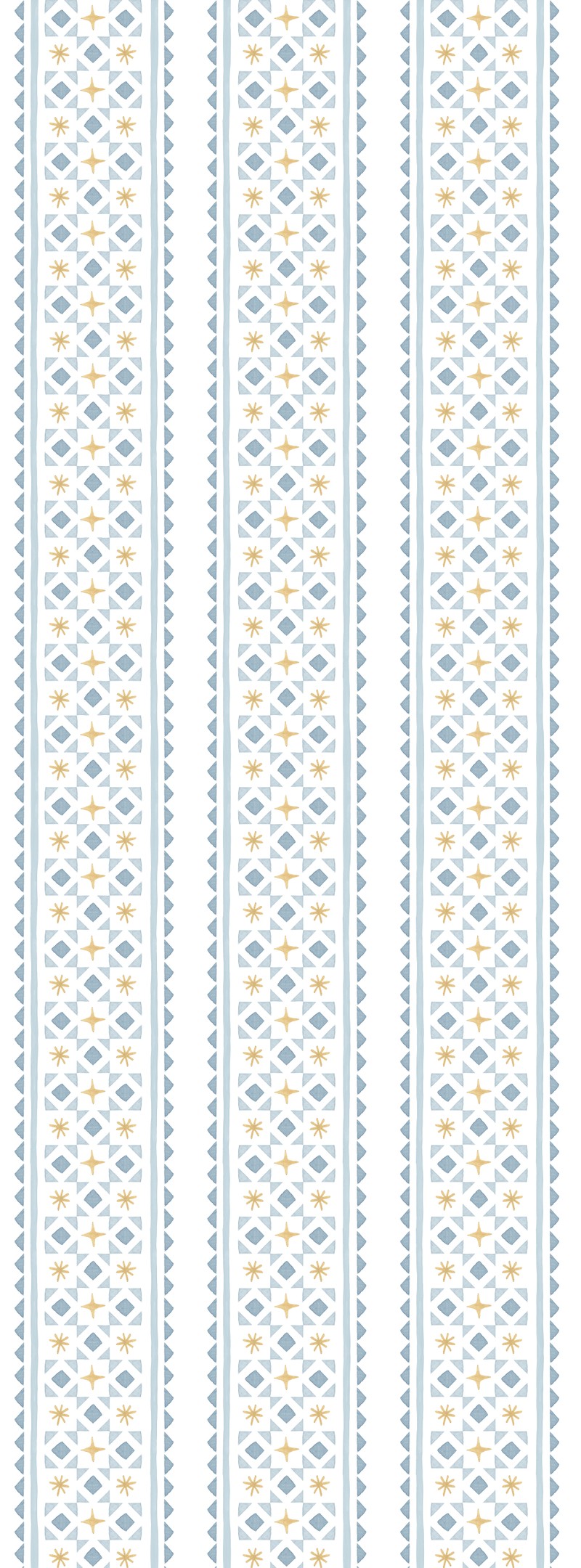 Papel de parede gravataria e asteriscos (azul e amarelo) T.Design - 100% celulose