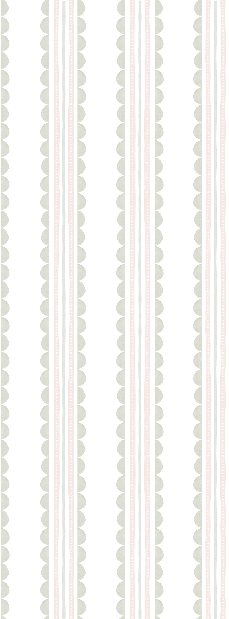 Papel de parede listras e ondinhas (rosa e verde) T.Design - 100% celulose