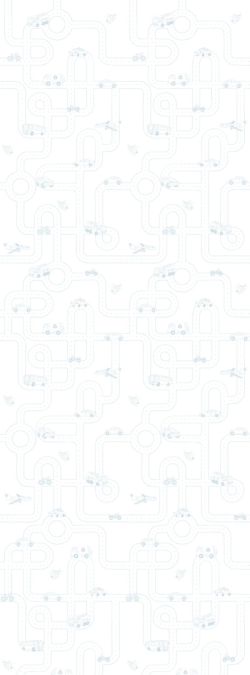 Papel de parede veículos aquarelados azul T.Design - 100% celulose