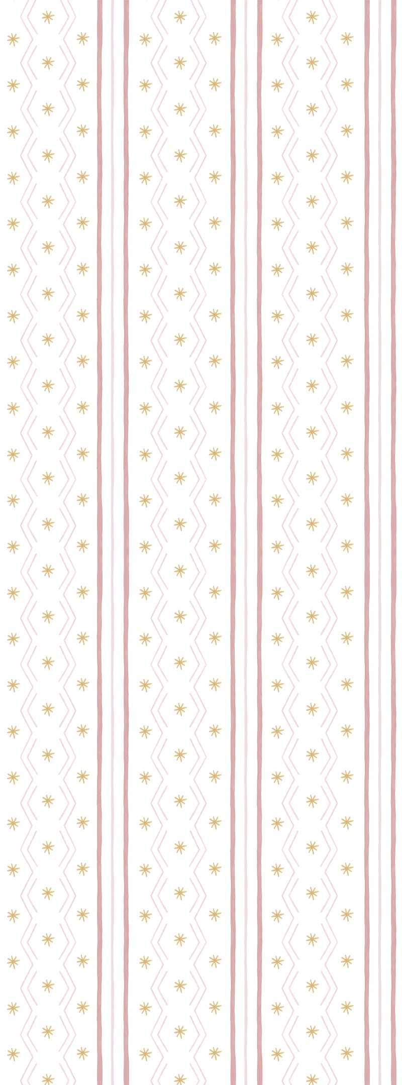 Papel de parede listras + zigue + asteriscos rosa T.Design - 100% celulose