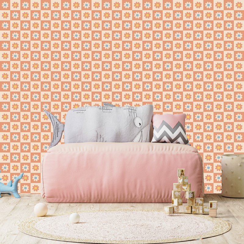 Papel de parede flor de crochê