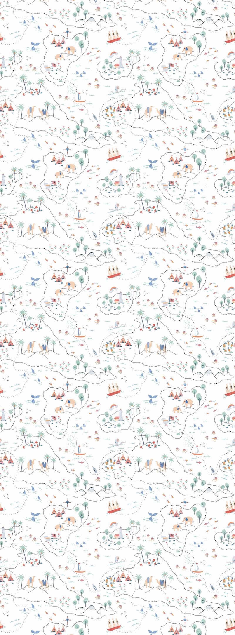 Papel de parede sheepy mapa t.design - 100% celulose