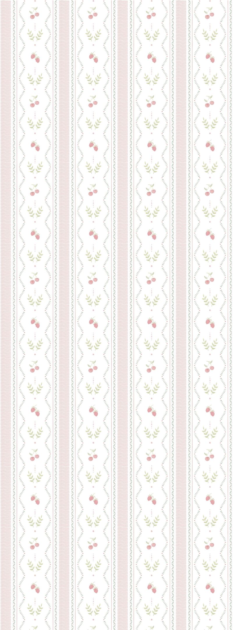 Papel de parede mix listras aquarela cerejas e framboesas t.design - celulose