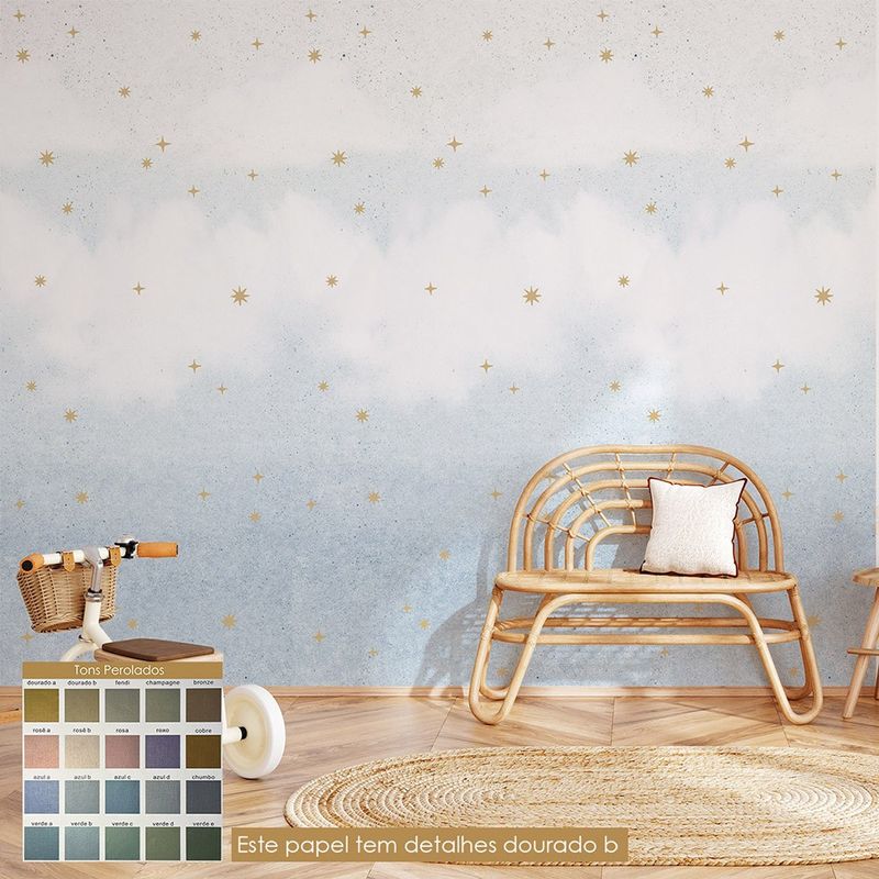 Papel de parede céu estrelas (compose com baleias) 