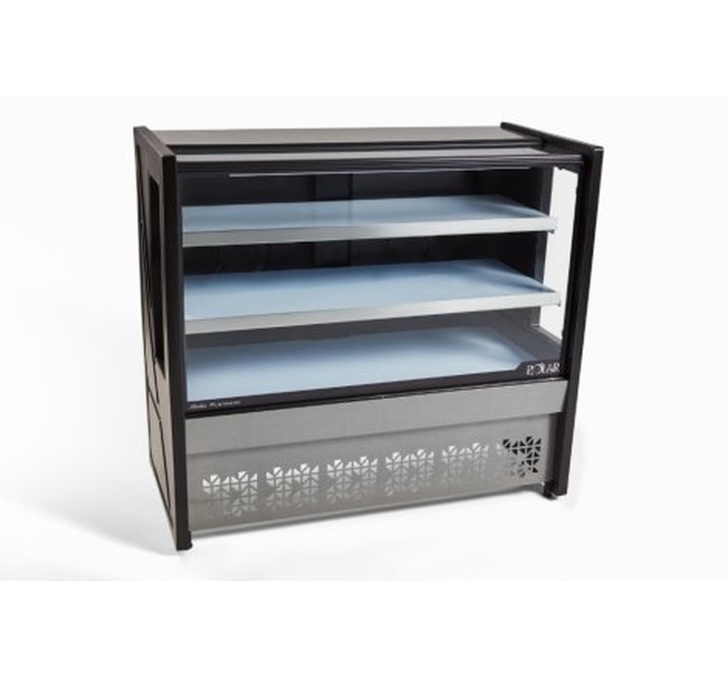 Balcao Polar vitrine pvn-125m preto/inox vid.reto platinum