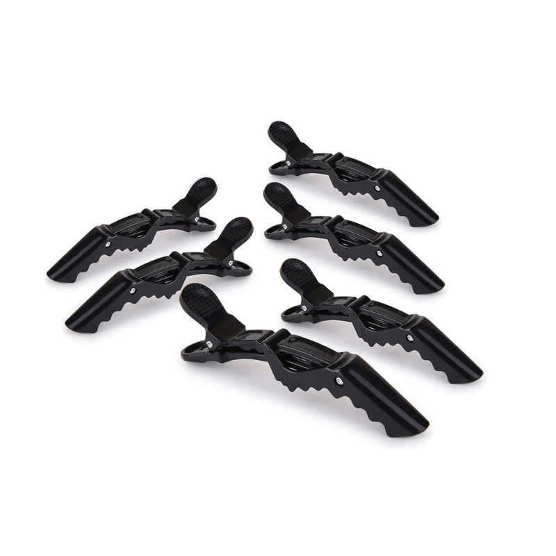 Presilhas Crocodilo Preto Para Cabelo Com 6 unidades