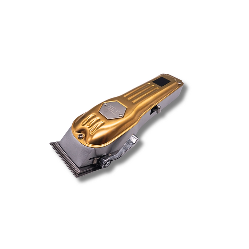 Máquina de Corte TRU Barber - Modelo 9818 Dourado, 100 de Metal, 6500 RPM, BIVOLT