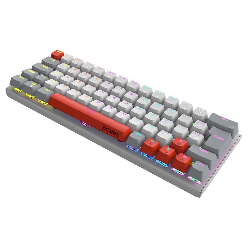 Teclado Gamer Mecânico PCYES Kuromori White Ghost Switch Blue - LED Rainbow - PTKMWG60BL