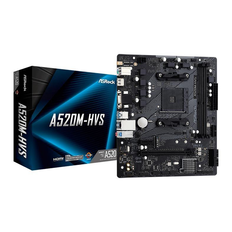 Placa Mãe AsRock A520M-HVS DDR4 M.2. AM4