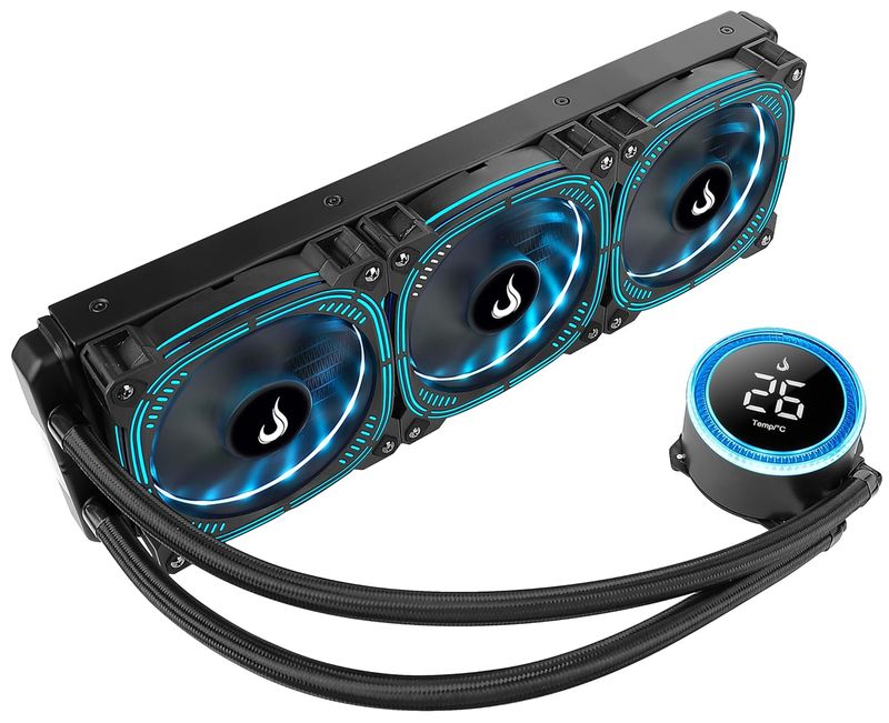 Water Cooler Rise Mode Aura Ice Black ARGB, 360mm, Preto - RM-WAIB-06-ARGB