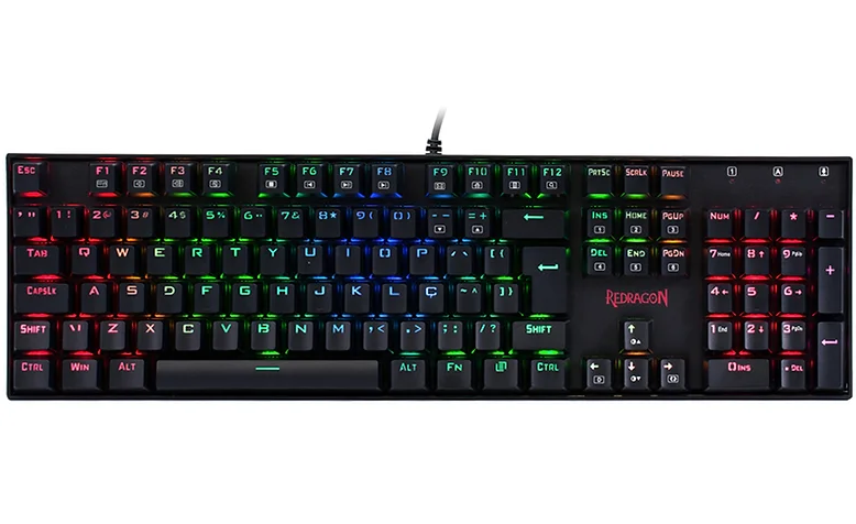 Teclado Gamer Redragon Mecânico Mitra K551 RGB ABNT2 Switch Outemu Black - K551RGB