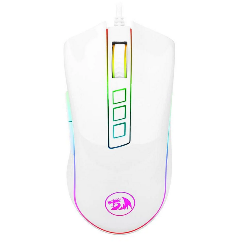 Mouse Gamer Redragon Cobra Chroma RGB, 10000DPI, 7 Botões, Lunar White - M711W