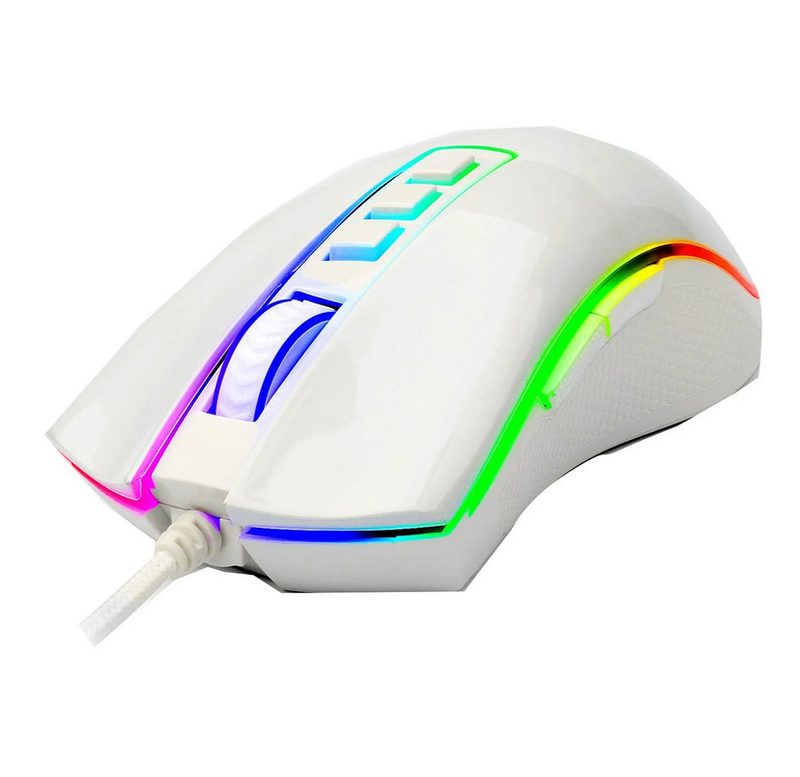 Mouse Gamer Redragon Cobra Chroma RGB, 10000DPI, 7 Botões, Lunar White - M711W