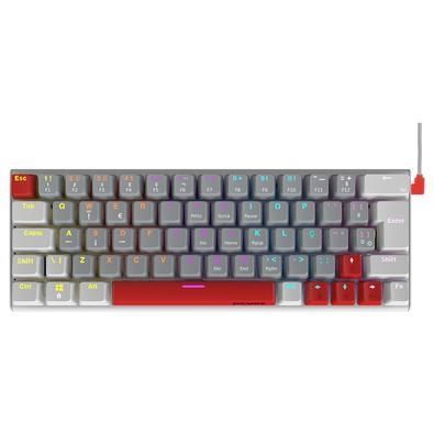 Teclado Gamer Mecânico PCYES Kuromori White Ghost Switch Red - LED Rainbow - PTKMWG60RD